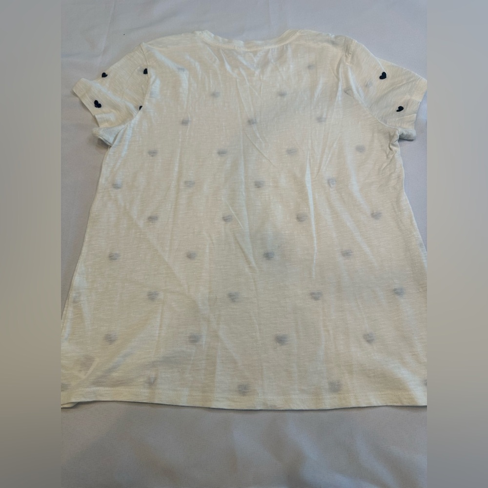 Lucky Brand Black Heart Pattern Short Sleeve Tee Size Large - Picture 6 of 7